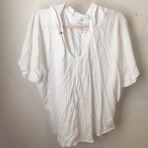 White Cotton Hooded Shirt